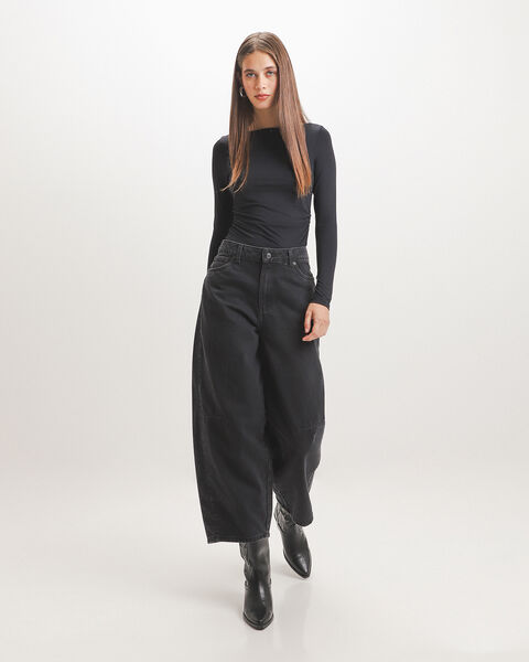 Barrel Jeans Negro