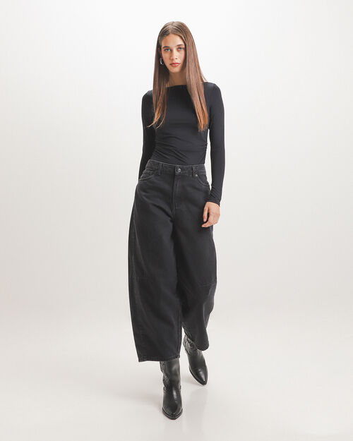 Barrel Jeans Negro