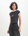 Playera Blanca Ringer,NEGRO