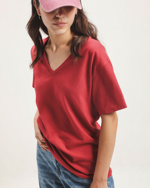 Playera Roja Relaxed