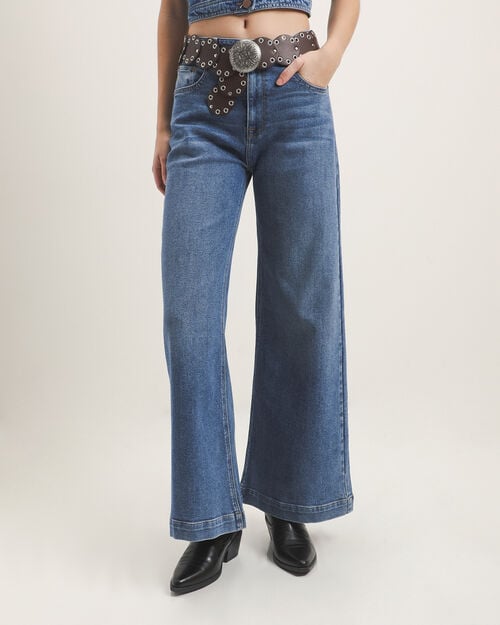 Jeans Wide Flare Azul
