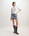 Blusa Tejido Eyelet,BLANCO