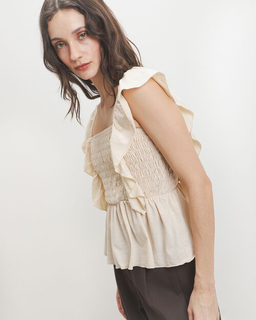 Blusa Peplum Beige