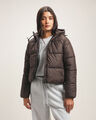 Chamarra Cropped Impermeable,CAFE