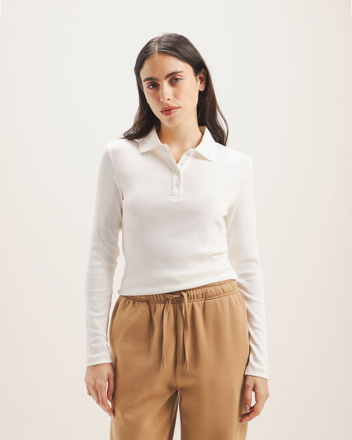 Polo Manga Larga Blanca