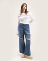 Jeans Azul Fit Wide Leg,AZUL MARINO