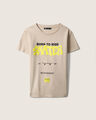 Playera Gris Estampada,BEIGE