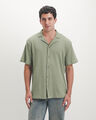 Camisa Relaxed Manga Corta,OLIVO MEDIO