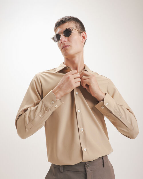 Camisa Caqui Lisa
