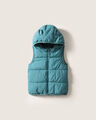 Chaleco Hoodie Acolchado,TURQUESA