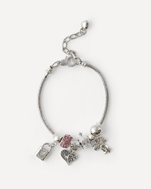 Pulsera Plateada Charms
