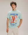 Playera Relaxed Diseño Blanca,AZUL CIELO