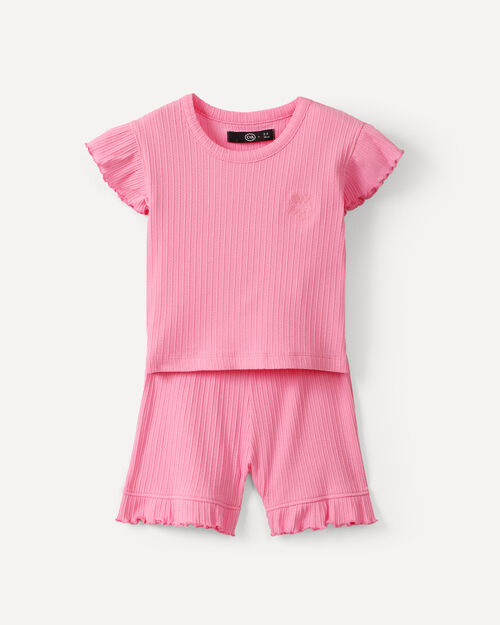 Conjunto Rosa Top Y Short