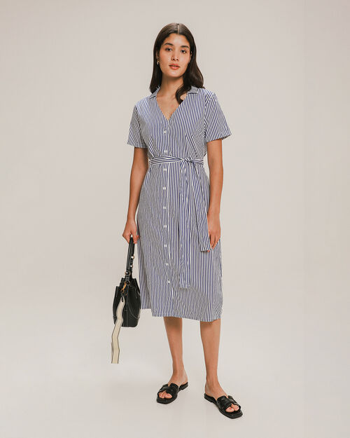Vestido Camisero Con Cinturón