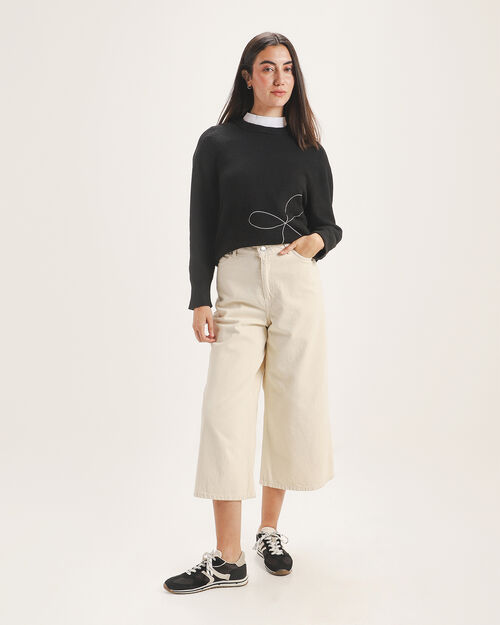 Jeans Beige Fit Culotte