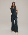 Pantalón Azul Wide Leg,AZUL MARINO