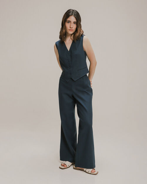 Pantalón Azul Wide Leg