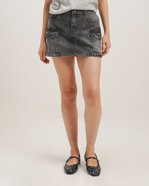 Falda Mini Cargo Gris