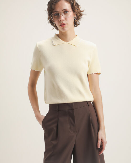 Polo Amarilla Tejida