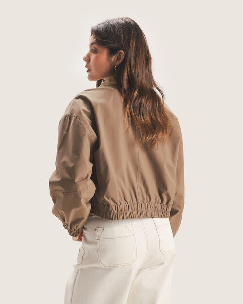 Chamarra Café Cropped