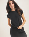 Crop Top Manga Corta,NEGRO