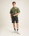 Short Relaxed Estampado,GRIS OBSCURO