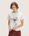 Playera Amarilla Estampada,BLANCO HUESO