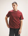 Playera Fit Relaxed Amarilla,ROJO VINO