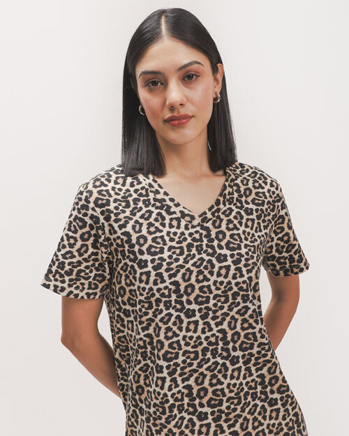 Playera Estampado Animal Print