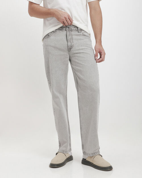 Jeans Wide Leg Gris