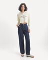 Jeans Wide Leg Pinzas,AZUL MARINO