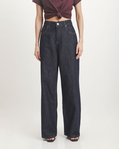 Wide Leg Jeans &Iacute;ndigo