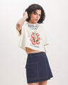 Playera Cropped Dise&ntilde;o,BLANCO