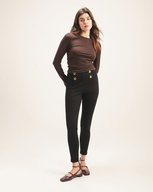 Leggings Negro Botones