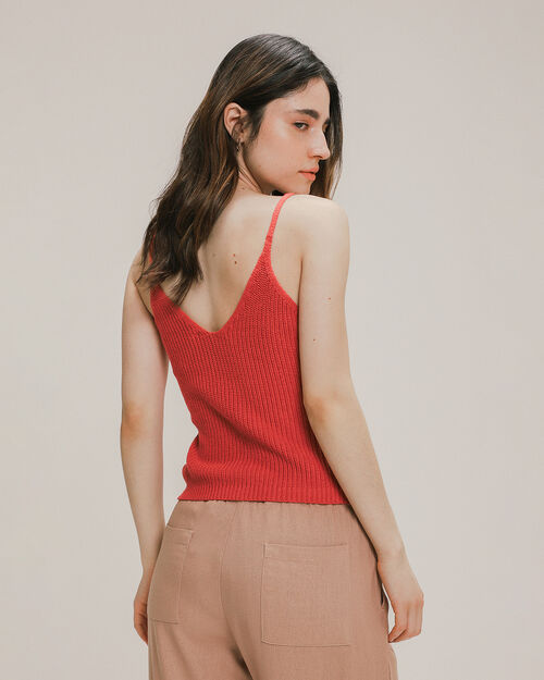 Crop Top De Punto Naranja