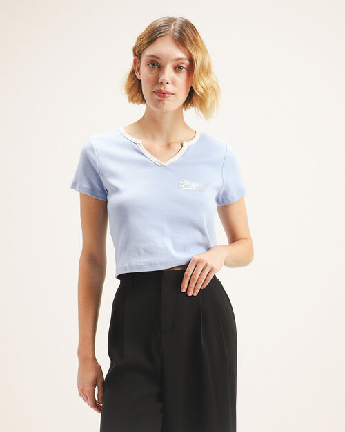 Playera Cropped Azul