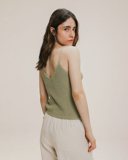 Crop Top De Punto Olivo
