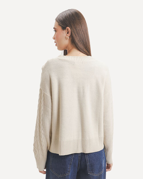Su&eacute;ter Beige Tejido