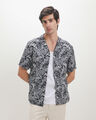 Camisa Estampado Tropical,BLANCO