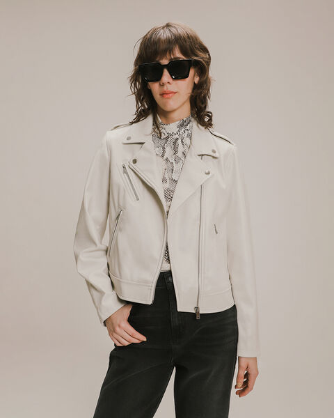 Chamarra Biker Blanca