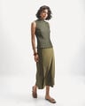 Falda Midi Satinada,VERDE BOSQUE