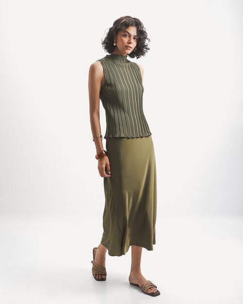 Falda Midi Satinada