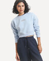 Sudadera Cerrada Cropped,AZUL PASTEL