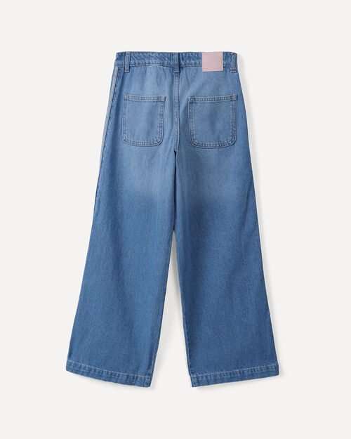 Wide Leg Jeans Cintas Laterales