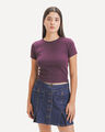 Playera B&aacute;sica Slim,ROJO VINO