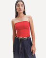 Top Caf&eacute; Strapless,ROJO