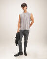 Jeans Skinny Con Cadena,GRIS