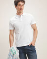 Polo Manga Corta Azul,BLANCO