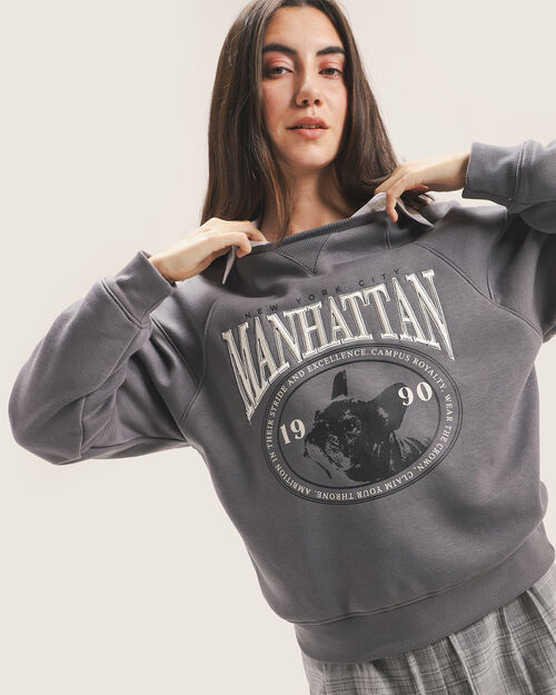 Sudadera Gris Estampada