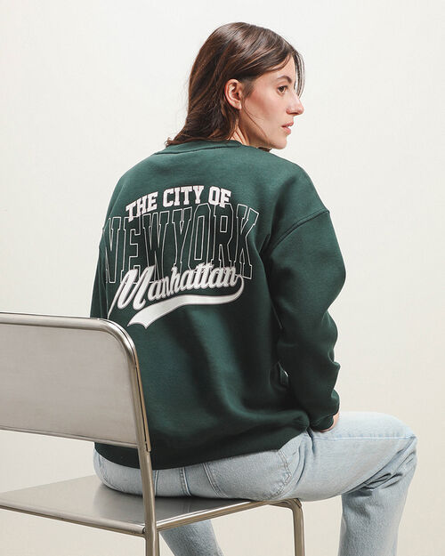 Sudadera Verde Estampada